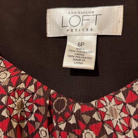 Ann Taylor Loft patterned chiffon babydoll top - Picture 3 of 5